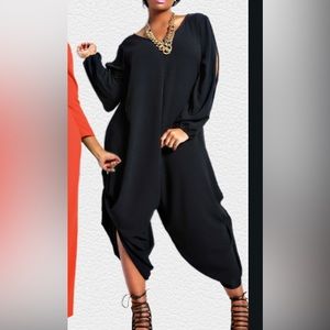 Two way black Trixie jumpsuit Monif C NWT 2x 18 20